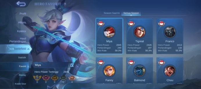 #ML.1062 Instant Delivery lvl 55 Hero 96 skin 124 android+ios+PC guaranteed+reliable+friendly 