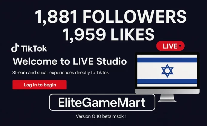 ISRAEL | Account | TikTok 1.881 Real Followers + 1959 Real Likes | Login - 5 Symbols | Live Studio | Full Mail Access