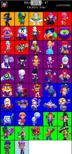 9386 TROPHY 3 LEGENDARY 47 BRAWLERS IOS/ANDROID FULL ACCESS INSTANT DELIVERY