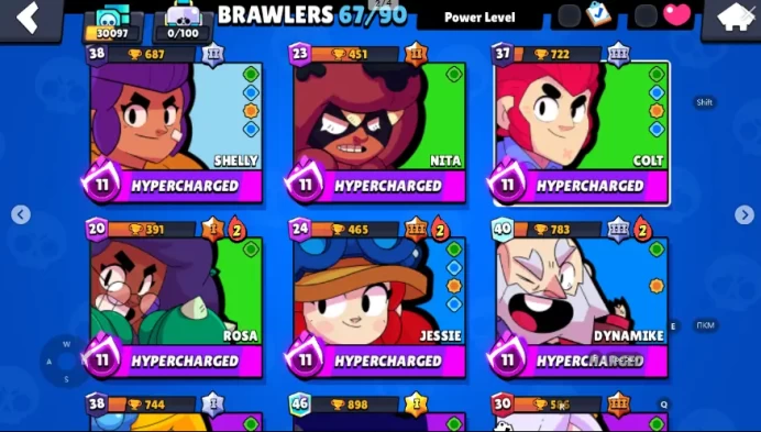 30097 Trophy | 67 Brawlers | 26 GEMS | 3774 Gold | 350 Blings | 110 Skins | Full Access |  Instant Delivery | IOS/ANDROID | spc#658