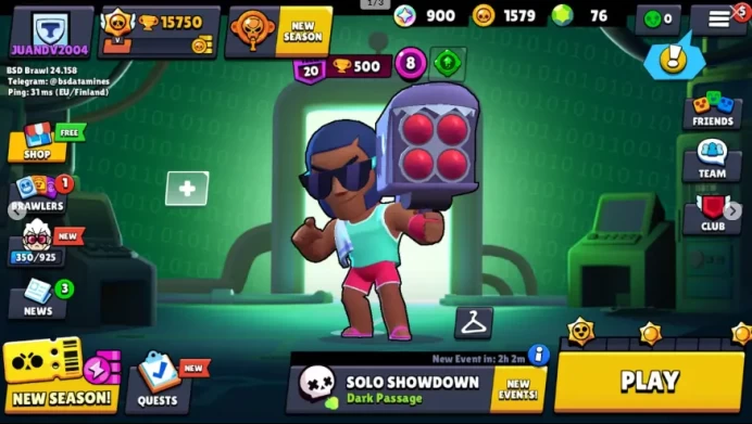  15 750 trophies  76 gems 40 brawlers 5 mythics  SURGE CROW