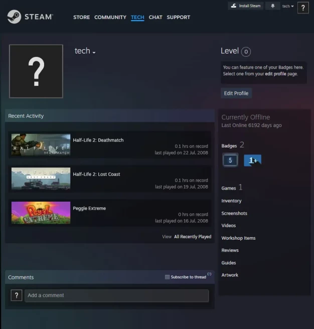 Steam / 2 Games / Register date Jul 8, 2008 / United States / 5 dollars" limit   ZAK706  