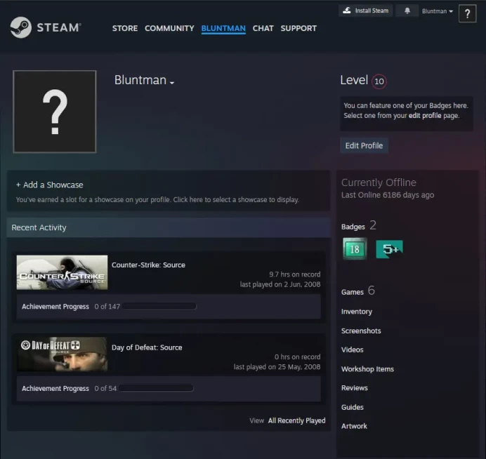 Steam / 7 Games / Register date Sep 23, 2005 / United Kingdom / 5 dollars" limit ZAK715 