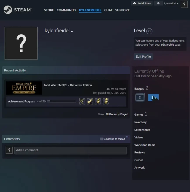 Steam / 5 Games / Register date Jun 18, 2010 / United States / 5 dollars" limit  ZAK720