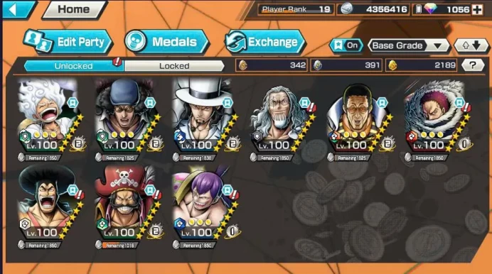 BR552-Android-1056 Diamond RD+4 Ex Meta Max(Kizaru+Kuzan+Lucci+Gear 5+Roger)+2.189 Frags+Good Medal+Support 138+Oden v2 Max+Rayleigh Max+Cracker