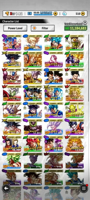 29 Legends (Gotenk 7s+GokuFrieza 7s+Goku God 7s+Android 17 18+Piccolo 7s+new Vegeta+Goku Uis - ANDROID-IOS-BANDAI (838)