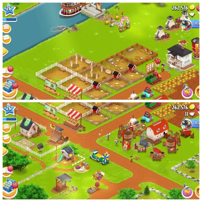 H3▰262K COINS▰FARM LVL 26▰BARN STORAGE: 500▰SILO STORAGE: 300▰MANY FIELD UNBLOCKED