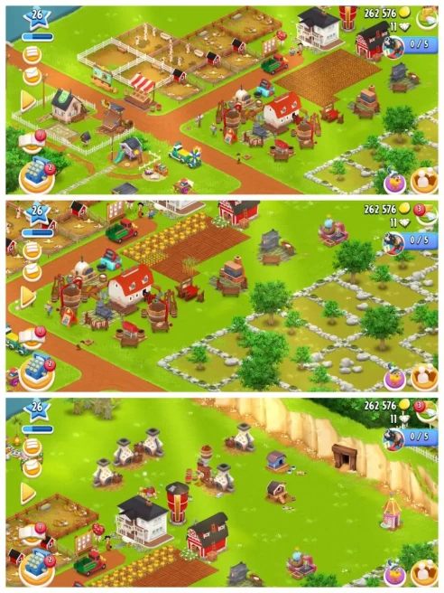 H3▰262K COINS▰FARM LVL 26▰BARN STORAGE: 500▰SILO STORAGE: 300▰MANY FIELD UNBLOCKED