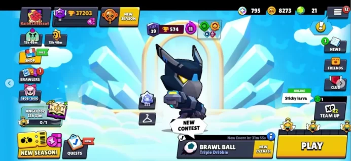 37203 TROPHY 10 LEGENDARY 77 BRAWLERS (6 HYPERCHARGED AND 4 MAX LEVELS) 77 SKINS POISONCAP CORDELIUS LOKI AND DARK CHESTER KRAKEN AND DIY SURGE