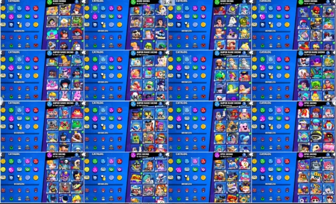 Tb1573  76 Brawlers  23.220 Trophy  64 Skins 9 Legends 22 Mythics 26 Epics 86 Gems 500 Gold 3.9k Blings Changeable E-mail