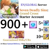 Global 7DS Grand Cross Starter Account with 900-1000 Diamonds & 5+ SSR & Ultimate Escanor + Traitor Meliodas Guaranteed & 3+ SSR Tickets