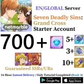 Global 7DS Grand Cross Starter Account with 700-900 Diamonds & 5+ SSR & Ultimate Escanor + Traitor Meliodas Guaranteed & 3+ SSR Tickets