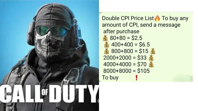 From $34.00 [COD Mobile] 2400 CP - Login needed