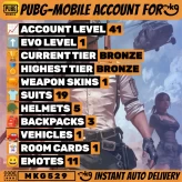 LV 41|M416 Glacier Lvl 1|Set 19|Helm 5|Bagus 3|Emote 11|Change Name on|Login Link email! MKG529