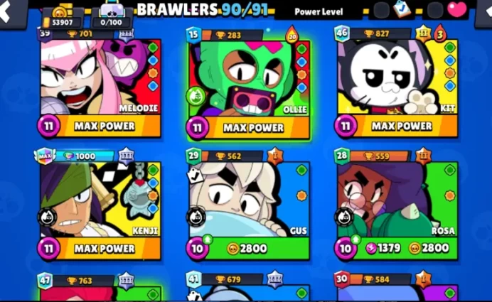177 SKINS  PIN 11.11  53.907 TROPHIES  90 BRAWLERS  13 HYPERCHARGED  22 MAX THIEF KABOCHA NIGHT MECHA