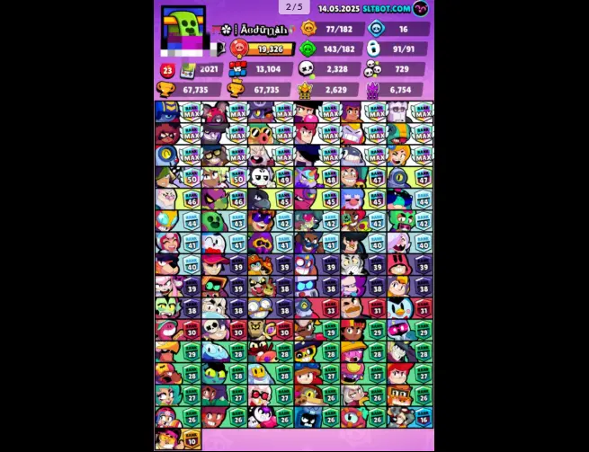 68K TROPHIES - 91 BRAWLERS - 180+ SKINs - 36 MAXED - 1600 CREDITS AVAILABLE - 2 SKINS OF MAY SUSHI EVENT INCLUDED