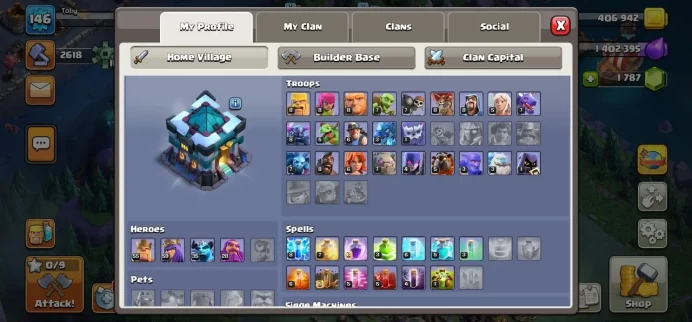 Clash of Clans (Android/iOS) SC ID- [Big Sale] TH 13 - Level 146- Heroes(56/60/35/28) - Build 9 - Cheapest price