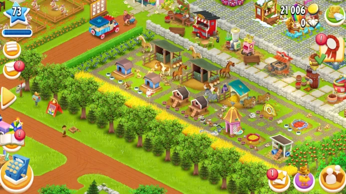 SALE Level 73 barn 1200 silo 875. Level town 13. Beautiful decoration with carousel-magic tree. Good production machine