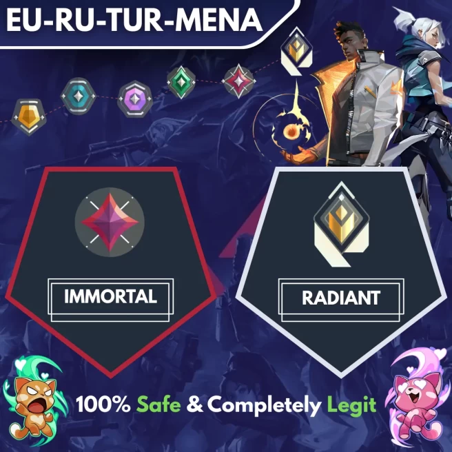 [EU-RU-TR-MENA] ◈ DUO ◈ IMMORTAL → RADIANT ◈ Fast & Professional Booster With You as a DUO ◈ The Price Is Per Division ◈ 24/7 Live Service