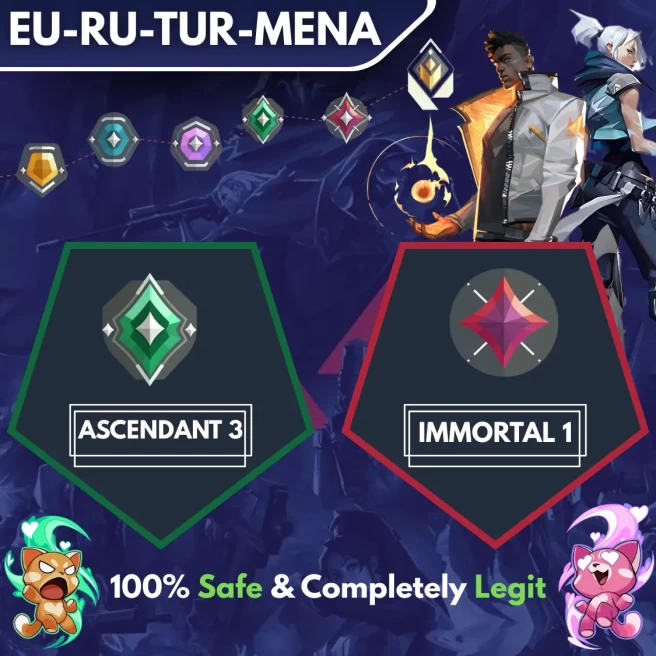 [EU-RU-TR-MENA] ◈ DUO ◈ ASCENDANT 3 → IMMORTAL 1 ◈ Fast & Professional Booster With You as a DUO ◈ High Radiant Employees ◈ 24/7 Live Service