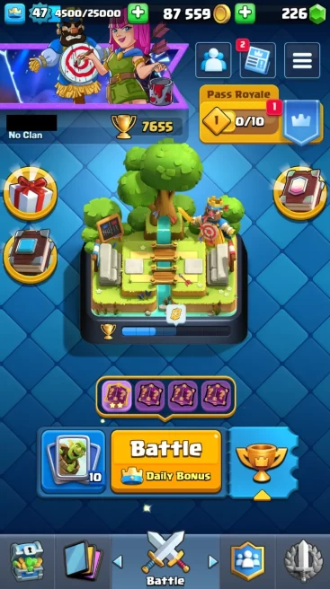 ◄ KT 14 ► 47 LVL ◆ 7655 TROPHIES ◆ 118 CARD ◆ 14 MAX CARD ◆ 51 EMOTES ◆ 2 SKINS ◆ 87k GOLD ◆ 226 GEMS ◆ RT51