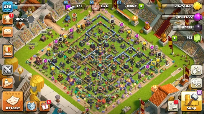 ◄ TH 14 ►219 LVL◆HERO 80-80-51-55-30◆WALL 14-15 LVL◆17 SKINS◆5 SCENERY◆752 GEMS◆ CH14