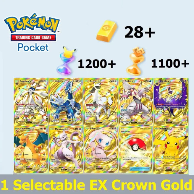 [GLOBAL]Pokemon TCG Pocket Starter Account with 1 Selectable EX Crown card & 28+ Pokégold & 1200+ Pack Hourglass & 1100+ Wonder Hourglass