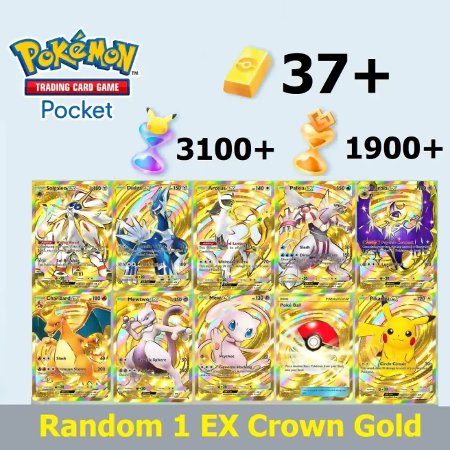 [GLOBAL]Pokemon TCG Pocket Starter Account with Random 1 EX Crown card & 37+ Pokégold & 3100+ Pack Hourglass & 1900+ Wonder Hourglass