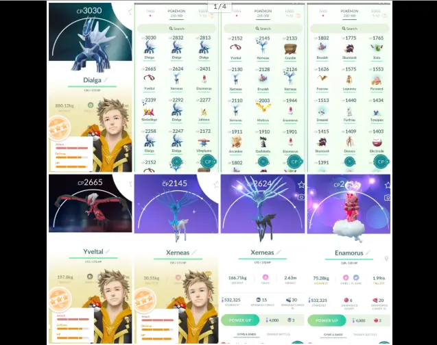 e196 2 Shiny Xerneas Dialga 3K 17 Legendary 18 Shiny Moltres Yveltal Enamorus Mythical Deoxys All tradable Pokemons