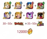 [iOS]DBZ Dokkan Battle GLOBAL -The characters in picture + 12000 DS+ 35-50 LR + 30-50 Festival