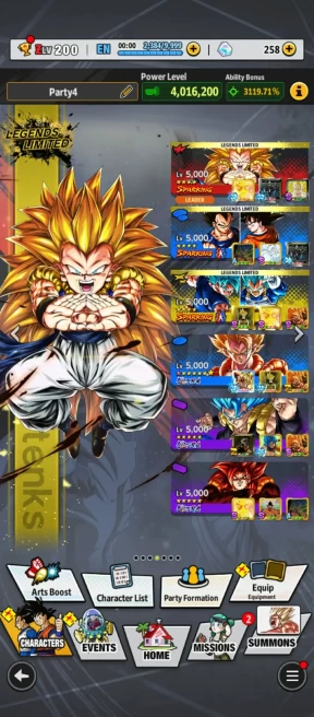 330m Pw+7 UL (Gogeta blue+ss4 Gogeta+Rose Goku+Sp Gogeta 8S) 38 LL(Buu kid+2 LF fusion+namek Goku+gotenks+GokuFrieza+Vegeta+go4)Have Equip (861)