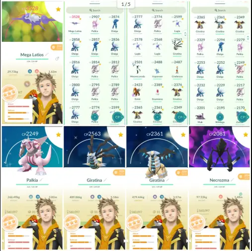 e131 Mega Latios 3,5k Shiny Giratina(Origin and Altered) Shiny Palkia 60 Legendary 66 Shiny Nihilego Zamazenta, Zacian Necrozma Deoxys