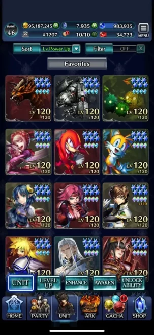 LC76- Rank 46 - 84 Heros 4*5*6* - 21SSR10 - 95.187k Gold - 7935 Crystals