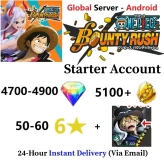 [Global - Android] 4700-4900 Rainbow Diamonds + 5100+ Gold Fragments + EX Sabo + 50-60 6 Star Character - Starter Accounts