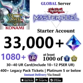 [Global] Starter Accounts with 33,000+ Gems & 1080+ UR CP & 30~40 UR Card(include 10~12 PSER UR) & 400+ Tickets & Below Platinum 5
