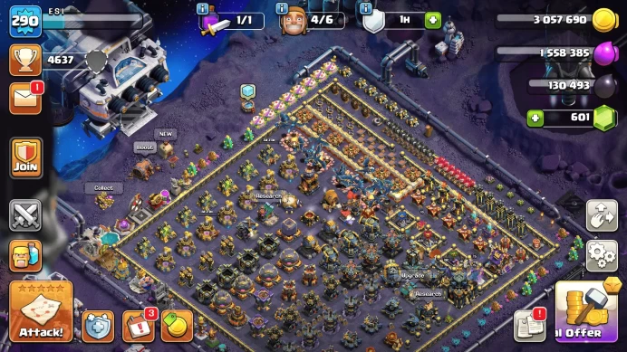 TH17| LVL290| Heroes(K100 Q100 M81 W75 R50)| 35BM| 3633War Stars| 10Skins | C138
