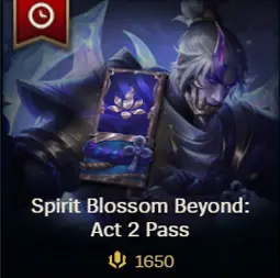 [EUW/EUNE] Spirit Blossom Beyond : Act 2 Pass  - WORTH (1650RP) GIFT (7-9 days delivery)