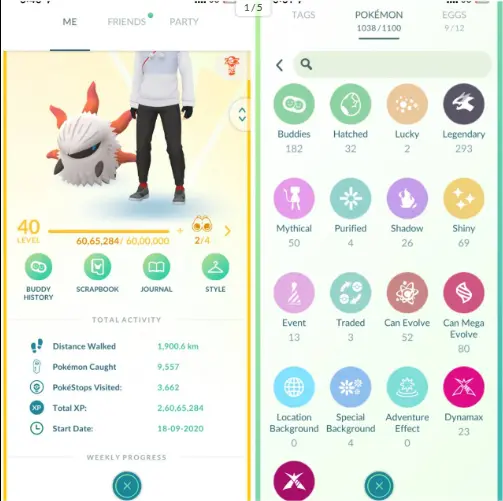 LEVEL 40 TEAM INSTINCT 1039/1100 Pokemon 293 Legendary 69 Shiny 50 Mythical 23 Dynamax 651/650 Items 232 Pokecoins Instant Delivery