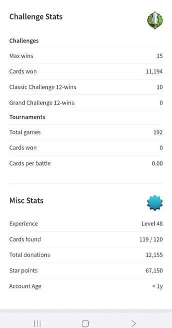 (Android/iOS) KT 14 - lvl 49 - Cards119/120 - Max Card 12 _ elite 3 /evo card 5 /Emote 48 / skin tower 2