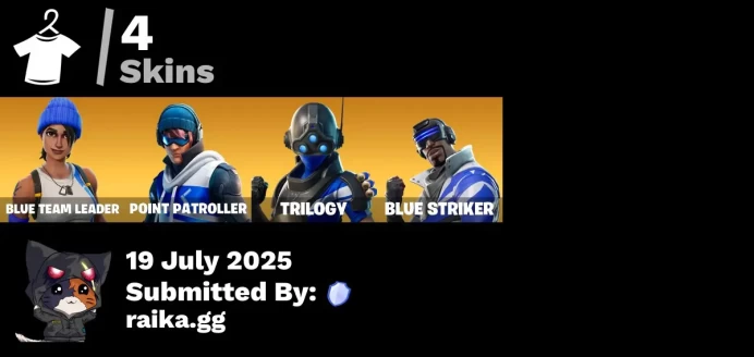 [PC/PSN/XBOX] 4 skins | Blue Team Leader | Blue Striker | Trilogy | Point Patroller | Reliant Blue | Recon Strike | Blue Shift