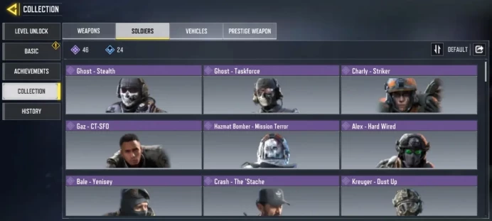 Level 351 / 3 legend guns / 153 epic guns / 46 characters / Changable email / single save / cod 34