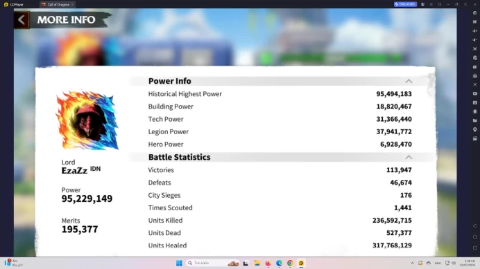 CODR248 END GAME ACCOUNT  T5 - S375 - 95M  -  ( 6 Fram Characters ) - Near Vip 15 -  Full MiLYTARY Tech -  MANY PET LEGENDS + SKILL B3 :  Bertr
