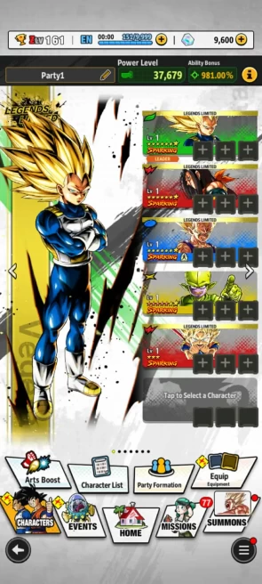 ANDROID ONLY-9.5K Chrono Crytals+LF ss3 Vegeta 7S+super 17+new Sp Majin kuu 12S-BANDAI (599)