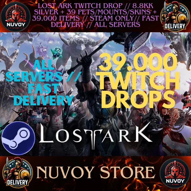 LOST ARK TWITCH DROP // 39.000 ITEMS + 8.8KK SILVER + 39 PETS/MOUNTS/SKINS // STEAM ONLY// Fast Delivery // All Servers