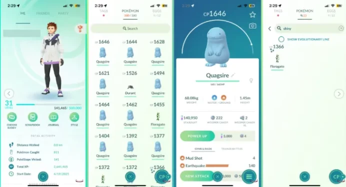 Level 31| 140K Dust| Team Not Selected| 1 Shinys| Starter Account| PTC Account| Name Changeable