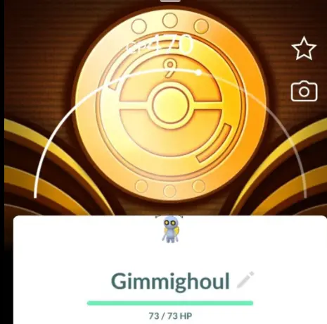 SHINY GHIMIGHOUL WITH COIN BACKGROUND MINI PTC 1 MILLION DUST