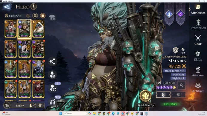 Sv 60xxx|Power 3.3M|Lord 5(Valderon,Twinfiend,Iovar,Venoma,Solcadens)|Nightmare IV 39,8k|Many Resource|CE On|Check SS(WOR892)