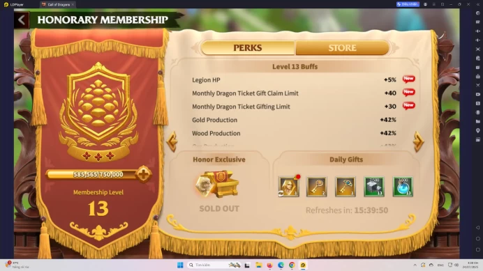 CODR249 S118 - Vip 13 - 44M - 1 Heros Max ( Kinnara ) - 10 Epic Max - Emrys 5152 , Liliya 5121, Bakshi 5214 ,Velyn 5313 , Nico 5521 , 5.981 Gem