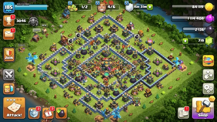 TH14| LVL185| Heroes(K66 Q65 M43 W44 R22) |BM26 | 646War Stars| C140