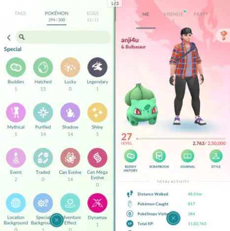 LEVEL -27 Pokemon 294/300 shiny 5  legendary 1 instant delivery